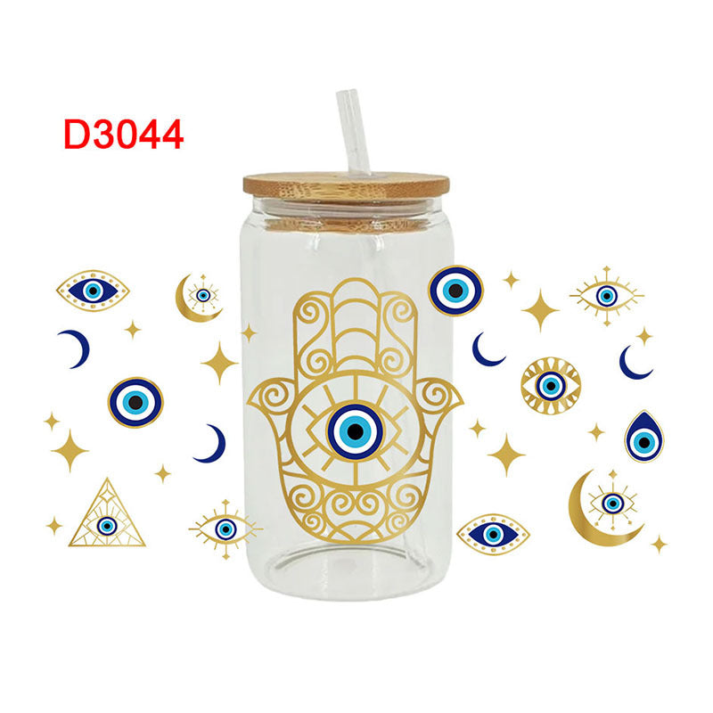 Wholesale 5pcs Cartoon printing heat transfer Cup sticking crystal logo pattern 23 cmX11cm in stock